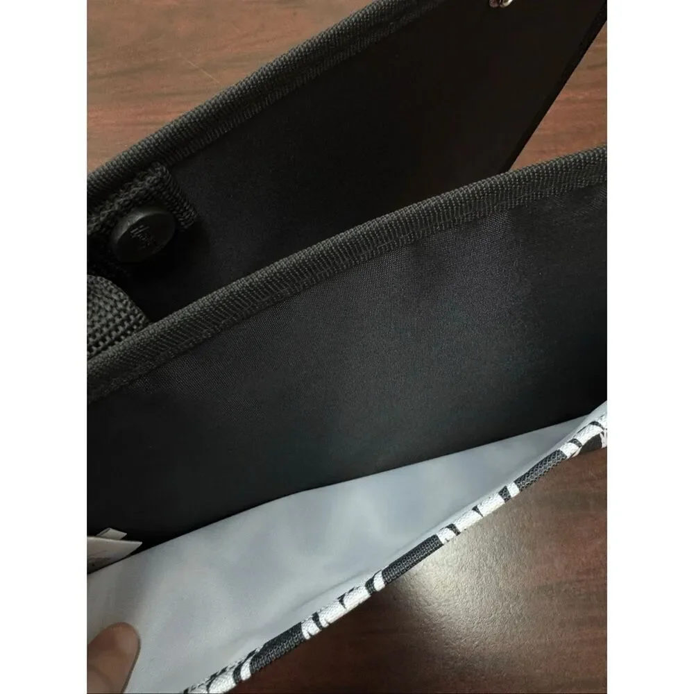 Thirty-One 2 Piece Oh-Snap Pocket Pouch Organizer in Black and White Print